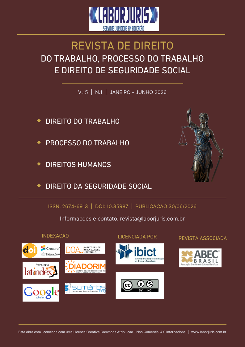 					Visualizar v. 15 n. 1 (2026): Revista de Direito do Trabalho, Processo do Trabalho e Direito da Seguridade Social
				